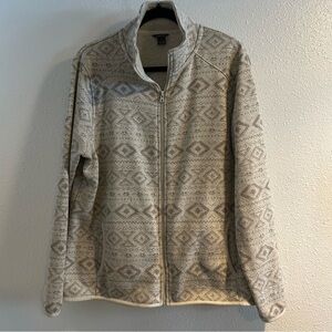 Eddie Bauer Men's Beige Zip-Up Sweater Size 2XL